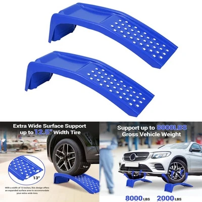 1 Paar Auffahrrampen 8000 LBS  bis 200mm Hebebühne Stahl KFZ PKW Rampe Auto DE - Bild 1 von 4