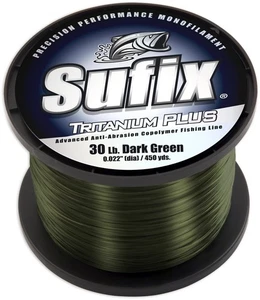 Ligne de pêche Sufix Tritanium Plus taille bobine 1/4 livre (vert foncé, 30 livres) - Photo 1/1