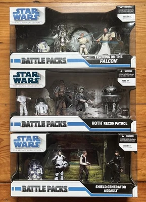 Star Wars Legacy Collection Shield, Hoth Recon, Falcon Battle Packs 2008 Nuevo Lote Foto 1 de 2