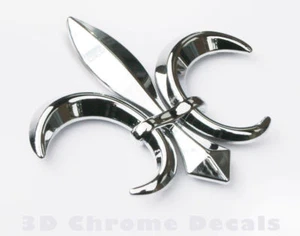 Fleur De Lis, car auto bike 3D chrome Emblem decal sticker Quebec France - Imagen 1 de 2