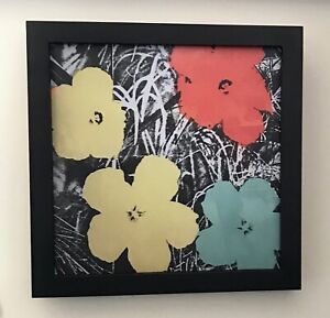 Poppies, Poppy, 10x10, Painting Canvas Print, Art, Black, Framed
