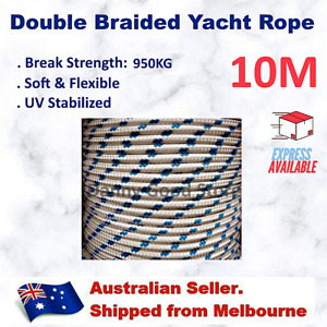 10M Double Braided Polyester Yacht Marine Sailing Rope 6mm - High Strength AU
