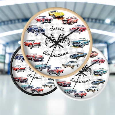 Reloj de pared American Classic Cars, reloj de pared vintage para automóvil,  Foto 1 de 4