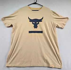 T-shirt/shirt Under Armour Project Rock uomo XL giallo blu sopra la barra Heatgear - Foto 1 di 10
