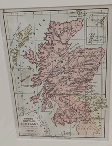 Mapa antiguo original de 1871 del norte de Gran Bretaña Escocia (período sajón) montaje de 7"" x 9"" - Imagen 1 de 3