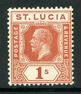 British Colonies 1921 St. Lucia KGV 1' Orange Brown MSCA SG #103 Mint G762 - Picture 1 of 6