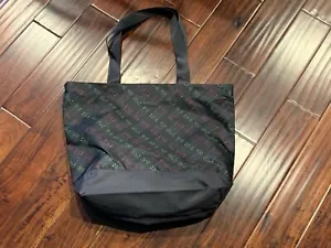 Bolso de Mano Victorias Secret Rosa Negro Lona Multicolor 16 X 21 Pulgadas Cremallera - Imagen 1 de 2