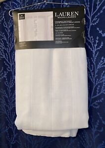 4 Ralph Lauren Hamilton White Sheer Back Tab Panels Curtains 54x96 in NWT