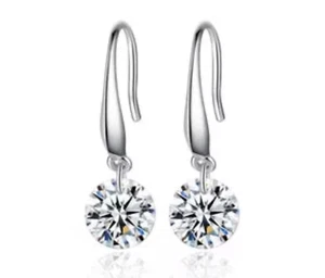STERLING SILVER TEAR DROP EARRINGS - Picture 1 of 6