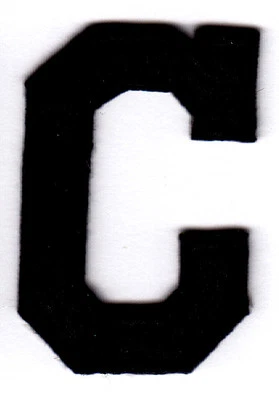 BLACK BLOCK LETTER "C" (1 7/8") - Iron On Embroidered Applique Patch - Image 1 of 2
