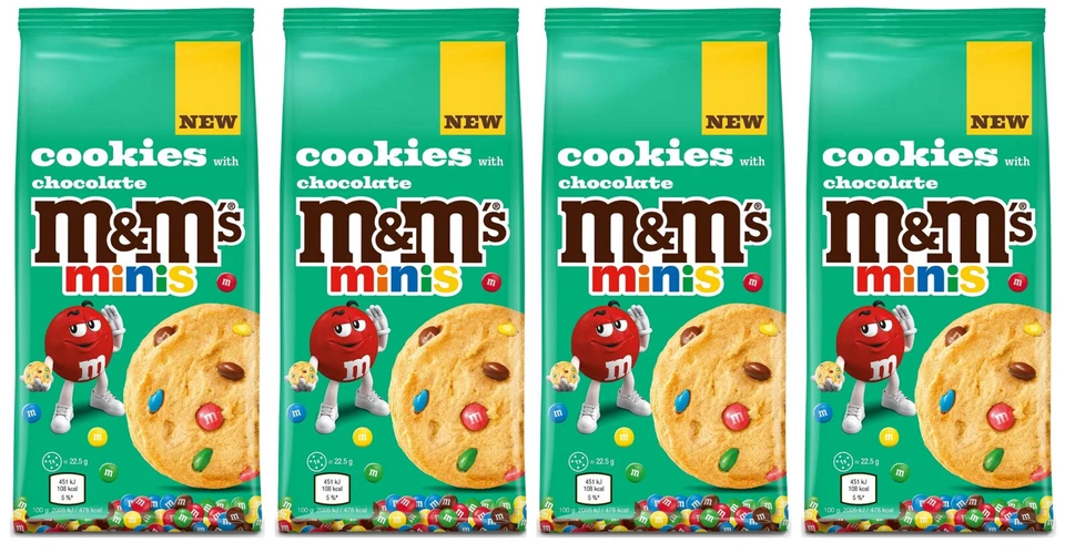 4 M&M's Minis Chocolate Cookies Sweets Party Snacks 180g 6.35oz - Image 1 of 4