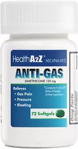 Simethicone 125Mg for Gas Relief, 72 Counts (Pack of 1) - Picture 1 of 12