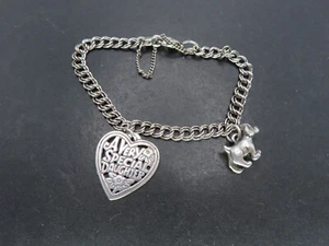 James Avery Sterling Silver Charm Bracelet, Puppy Dog & Daughter, 7", 14.6g - Picture 1 of 8