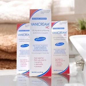 3 THREE Vanicream HC 1% Hydrocortisone Anti Itch Cream Eczema Psoriasis 2 oz - Picture 1 of 3