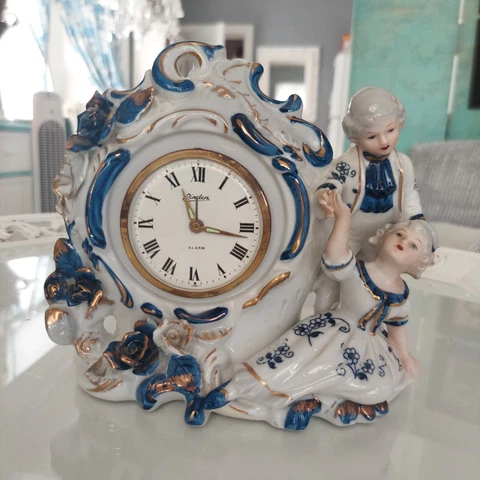 Vintage Porcelain Figural Wind-up Alarm Clock Cover