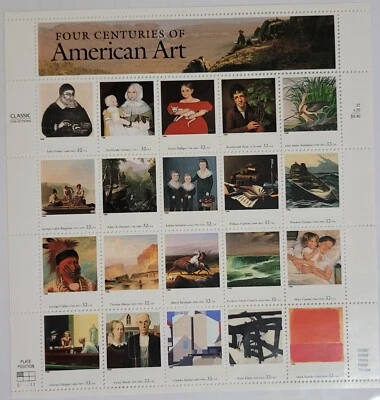 STAMPS US "FOUR CENTURIES OF AMERICAN ARTS", 2-BLOCK, NEW NH. - Image 1 of 2