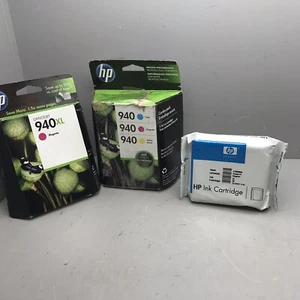 Lot of 5 - HP Genuine NEW 940XL Black Ink Cartridge C4906AN Magenta Cyan Yellow - Picture 1 of 2
