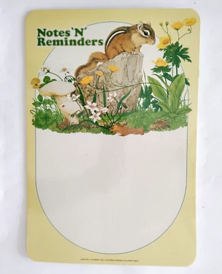 Vintage 1980's Message Board Notes N Reminders 15.5"x10.5" Retro Nature Art - Image 1 of 4