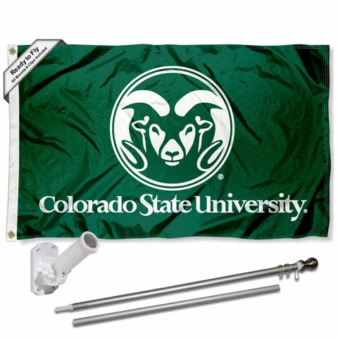 Colorado State Rams Flag Pole and Bracket Gift Set Package Cover