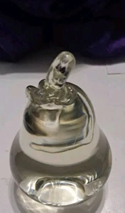 Vintage Clear Art Glass Pear Paperweight Fruit Approx 6" Tall Read - Picture 1 of 8