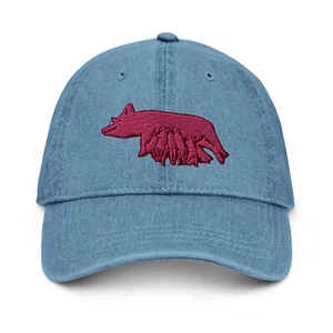 Denim Hat Mama Pig and Piglets - Picture 1 of 10