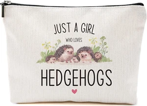 Hedgehog Makeup Bag Hedgehog Gifts for Women Girls Hedgehog Stuff Merch Animal L - Picture 1 of 12