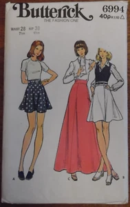 Butterick 6994 Sewing Pattern ladies Mini midi Maxi Flared Gore Skirt 28in waist - Picture 1 of 7