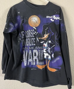 Vintage 1996 Space Jam L/S Shirt S/S Sz Medium - Picture 1 of 7
