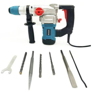 TRAPANO MARTELLO DEMOLITORE TASSELLATORE ELETTRICO 26mm 1500W PLUS PUNTE 194vt - Foto 1 di 1