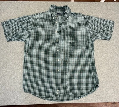  Vintage Trader Bay Mens M MEDIUM Button Down Shirt Pocket Plaid Gingham Checks  - Image 1 of 4