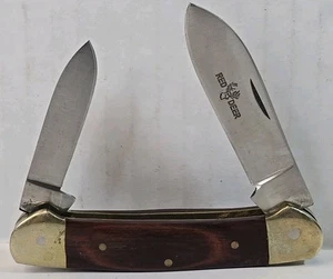 Red Deer Two Blade Canoe Style Folding Pocket Knife Wood Handle Never Sharpened - Picture 1 of 2