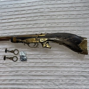 Vintage Decorative Wall Display Musket Bore Head Brass Wood Made In England 39” - Picture 1 of 20