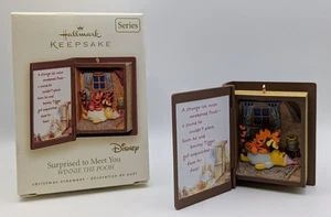 Winnie The Pooh & Tigger Surprised to Meet You 2007 Hallmark Christmas Ornament - Picture 1 of 3