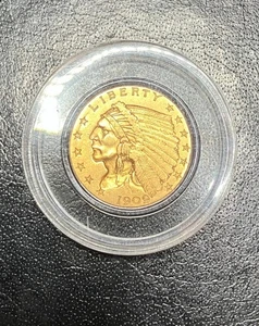 US Gold $2.50 Indian Head Quarter Eagle - BU - 1909 - Picture 1 of 2