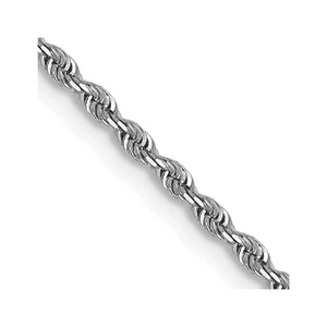 Lex & Lu 14k White Gold 1.3mm D/C Rope Chain Necklace or Bracelet - Foto 1 di 5