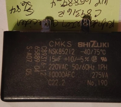 Maytag Refrigerator Run Capacitor C8931612 WP65889-4 Tested=Charged - Image 1 of 4