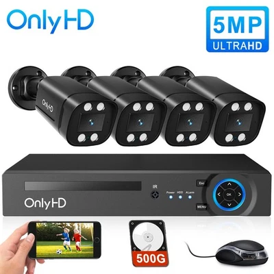 CCTV CAMERA SECURITY SYSTEM KIT 5MP HD 4CH DVR HOME OUTDOOR WITH HARD DRIVE  - Image 1 of 4