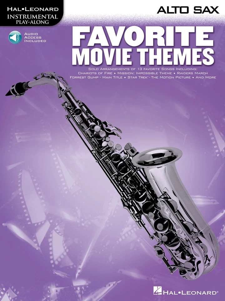 Favorite Movie Themes for Alto Sax Solo Sheet Music Play-Along Book Online Audio - Image 1 of 1