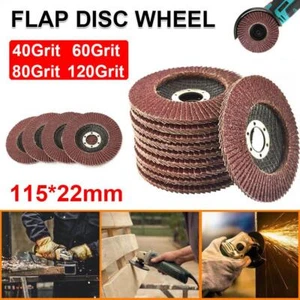 30x FLAP GRINDING SANDING DISCS 115mm 4.5" 60 80 120 GRIT ANGLE GRINDER WHEEL UK - Picture 1 of 19