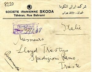 PERSIA 1936   registered letter stamped from TEHERAN  to ITALY
