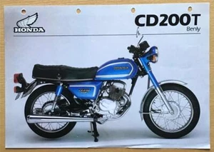 HONDA CD200T BENLY MOTORCYCLE Sales Specification Leaflet c1981 - Picture 1 of 2