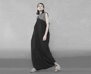 Avant garde jumpsuit pants. Drop crotch pants. Plus size wide leg harem pants - Picture 1 of 30