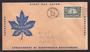 Canada 1948 FDC Cover. Responsible Government. Maple Leaf Cachet. - Picture 1 of 2