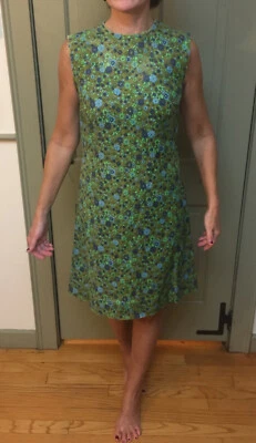 Vestido Solero Estampado Floral Psicodélico Años 60 70 Foto 1 de 4