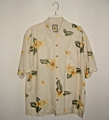 Camisa tropical con botones de manga corta Jamaica Jaxx para hombre, L, 100 % seda, usada Foto 1 de 4