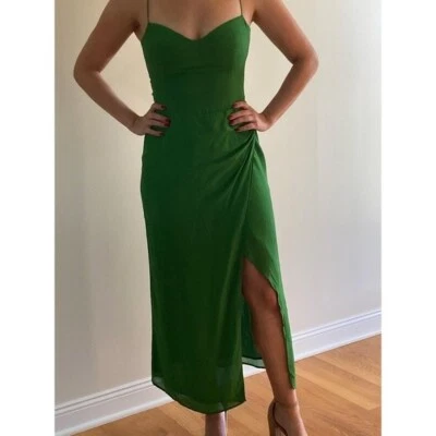 REFORMATION Kourtney Dress Kelly Green Size 4 Orig. $248 NWT - Image 1 of 4