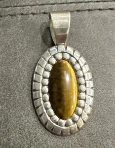 Carolyn Pollack Relios Sterling Silver Oval Pendant w/ Tiger's Eye Cabochon - Picture 1 of 5