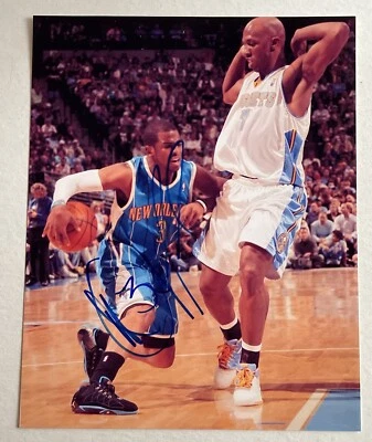 克里斯·保罗签名 8 x 10 彩色照片亲笔签名新奥尔良黄蜂队 — 第 1/3 张图片