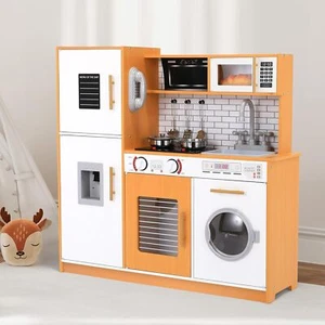 Kitchen Set for Kids, Pretend Kitchen Playset with Utensils, Sounds & Lights - Picture 1 of 9