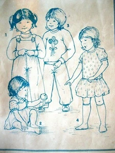 Little Stitches JUST GIRLS wardrobe sizes 1-2 & 3-4 pattern 1985  uncut - Picture 1 of 5